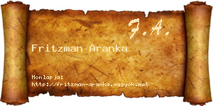 Fritzman Aranka névjegykártya