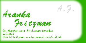 aranka fritzman business card